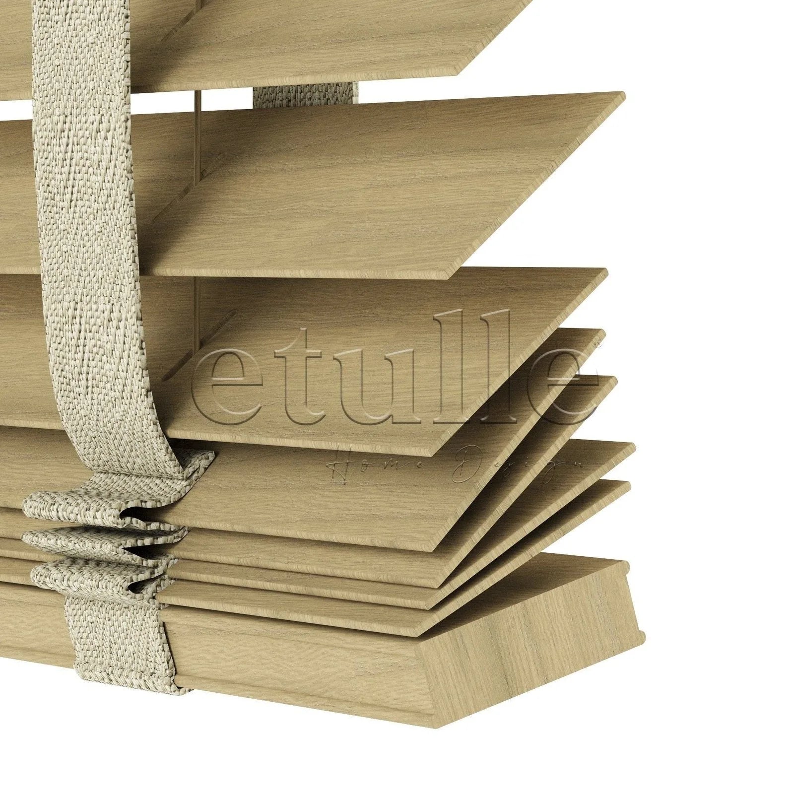 50 MM Gerçek Ahşap Jaluzi  Meşe Desenli