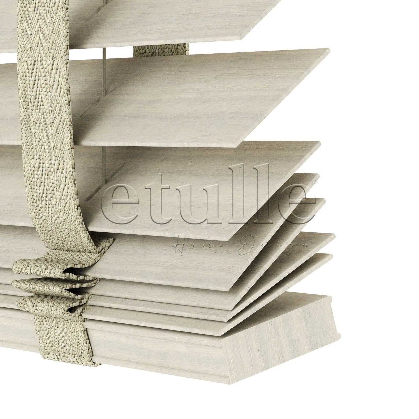 50 MM Gerçek Ahşap Jaluzi Bej Desenli