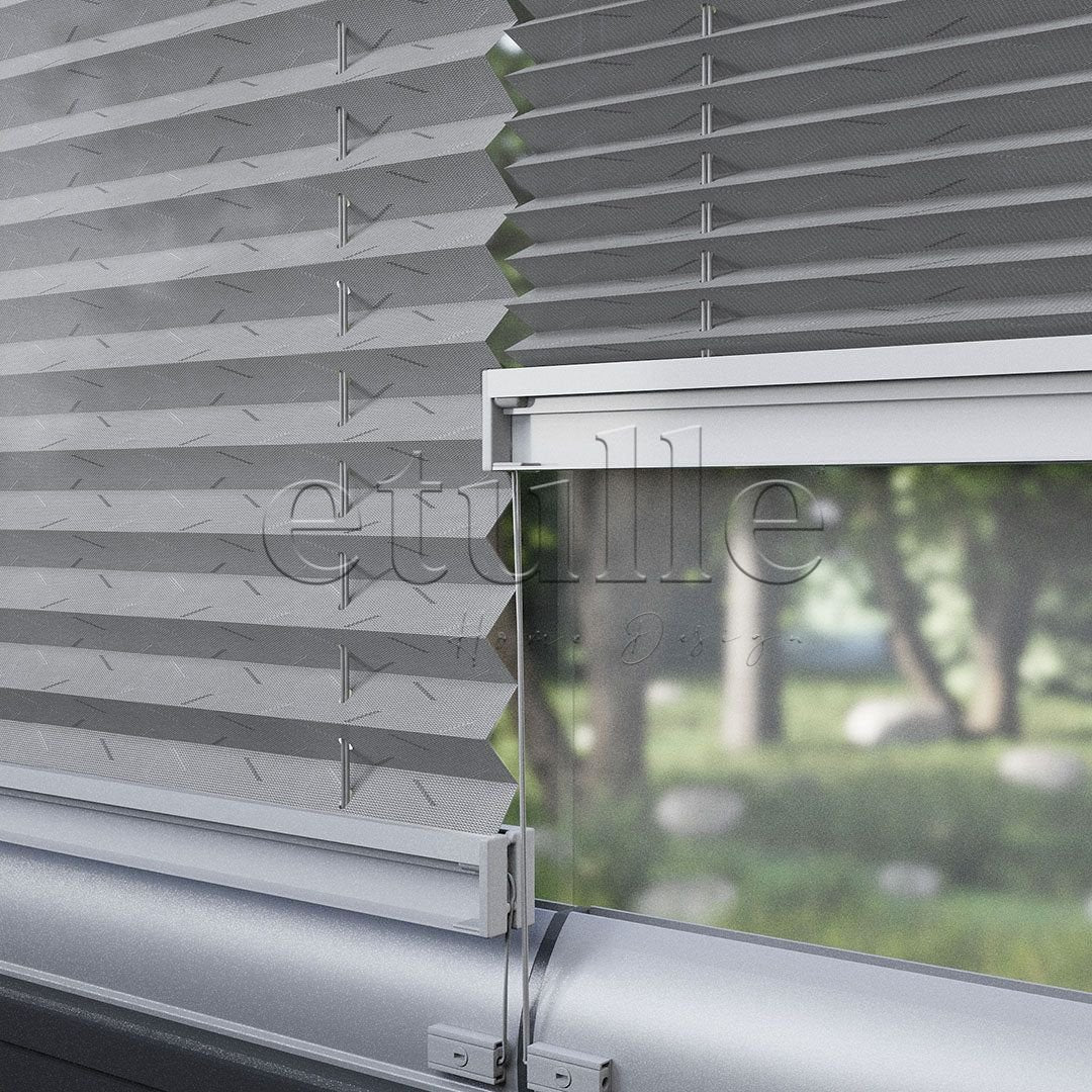 16 MM Patterned Ece Gray Pleated Curtain