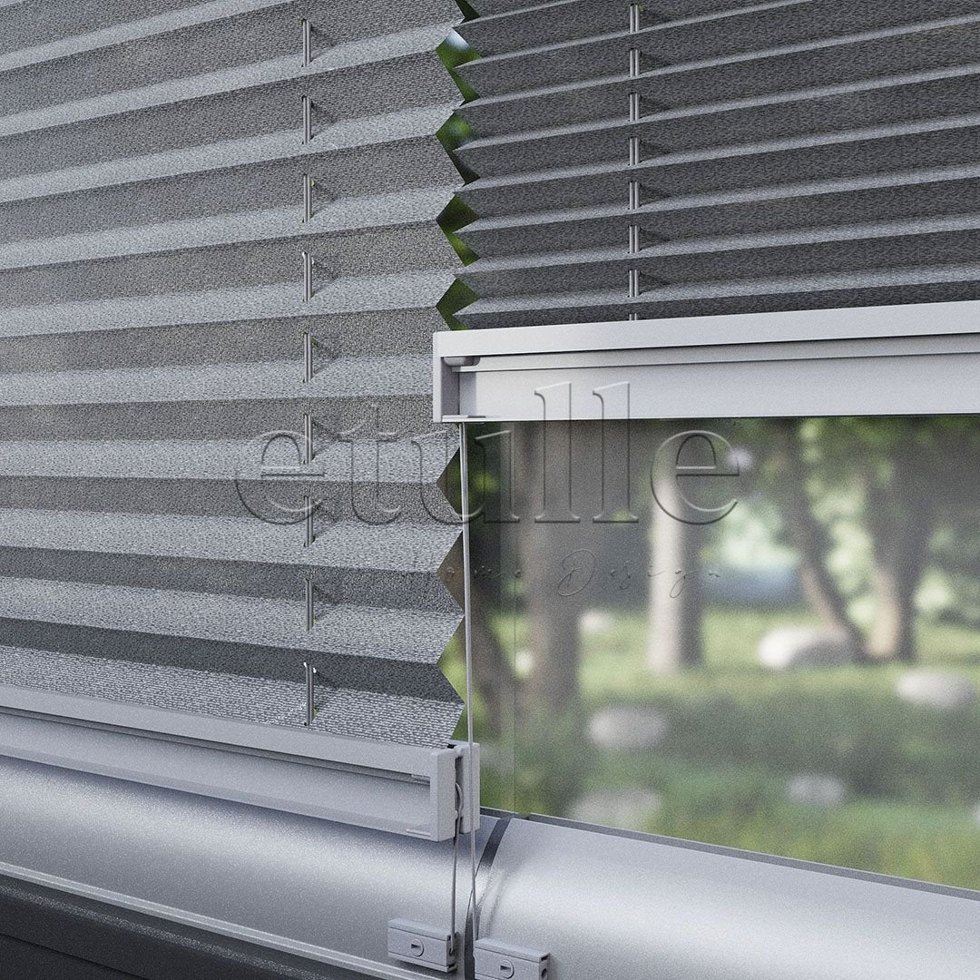 16 MM Desenli New Gri Plise Perde