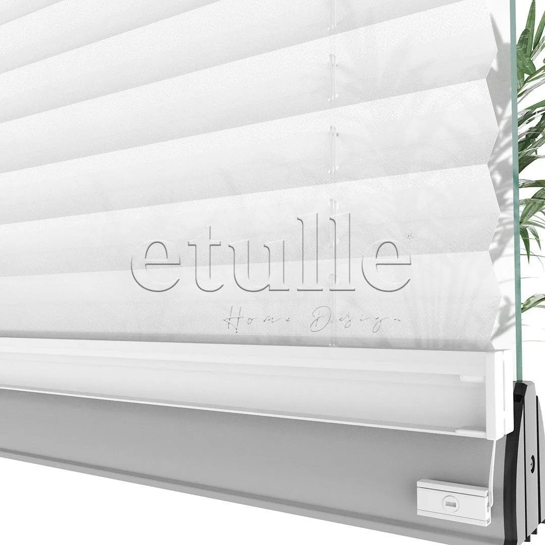 16 MM Diamond Beyaz Düz Plise Perde