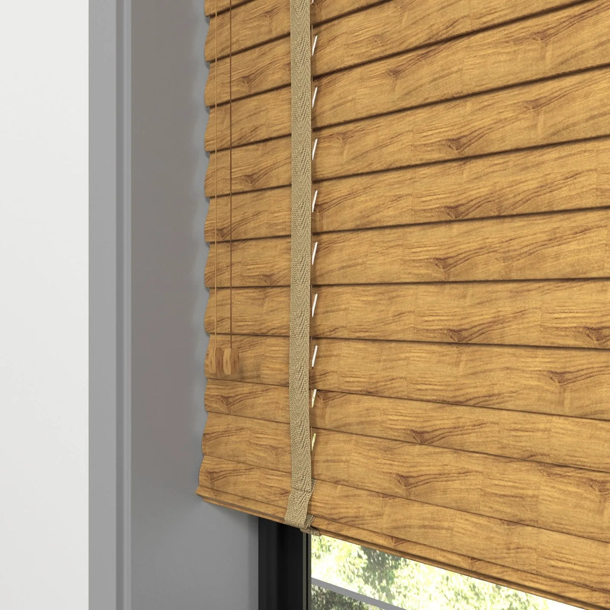 Açık Ahşap Rengi Polywood Blackout Jaluzi - Etulle