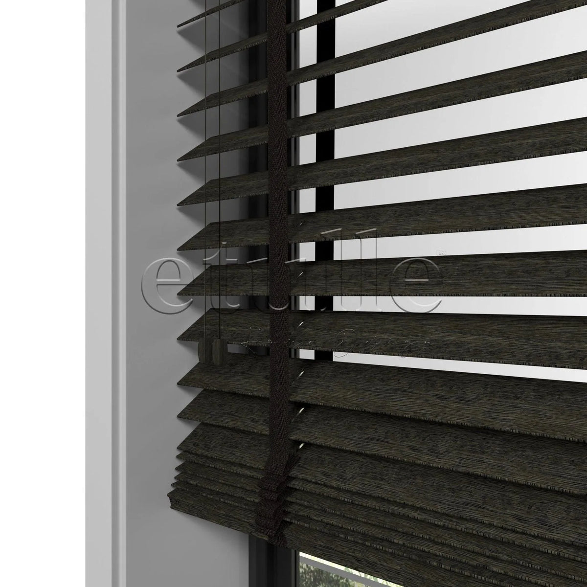 50 MM Ahşap Jaluzi Dark Olive Desenli