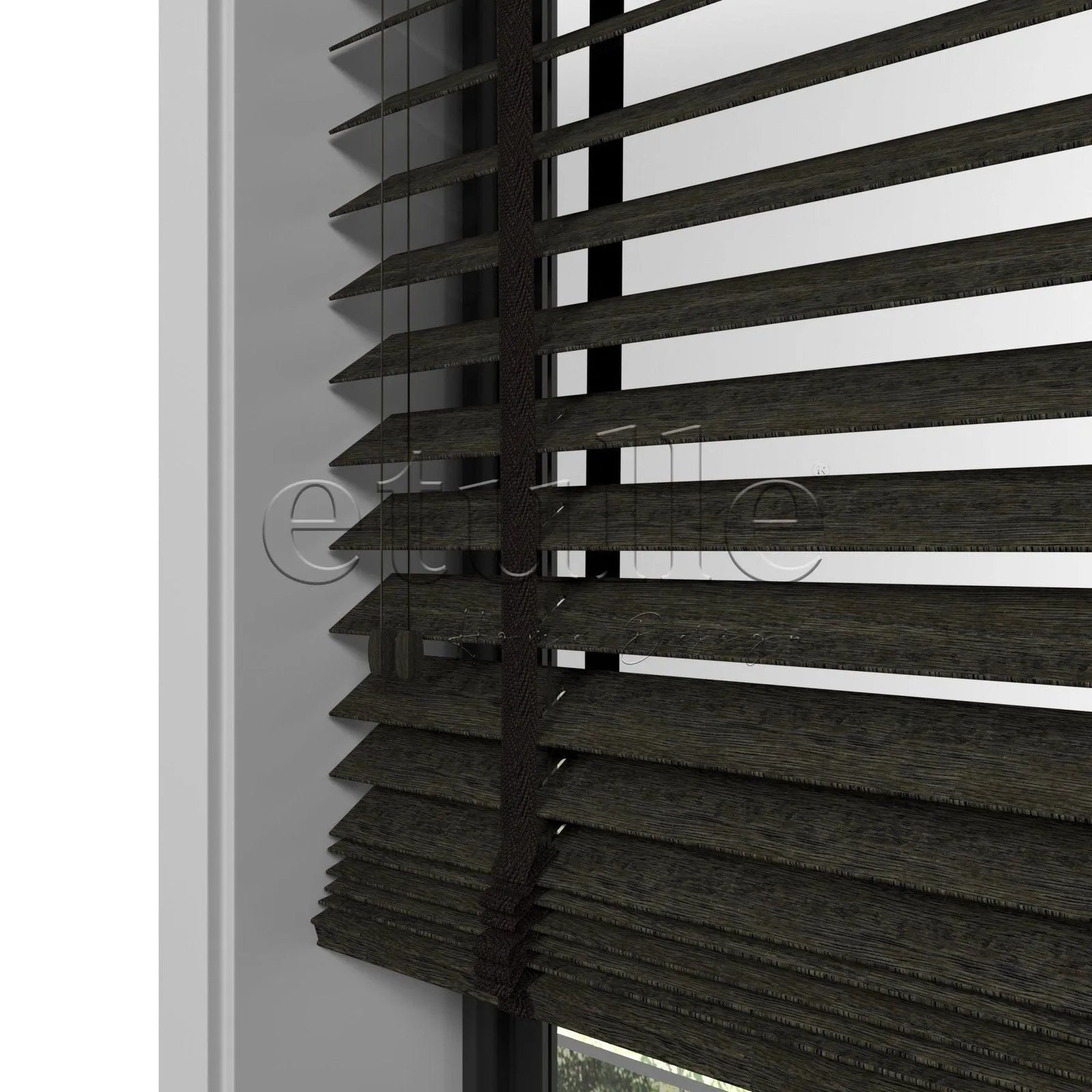 50 MM Ahşap Jaluzi Dark Olive Desenli