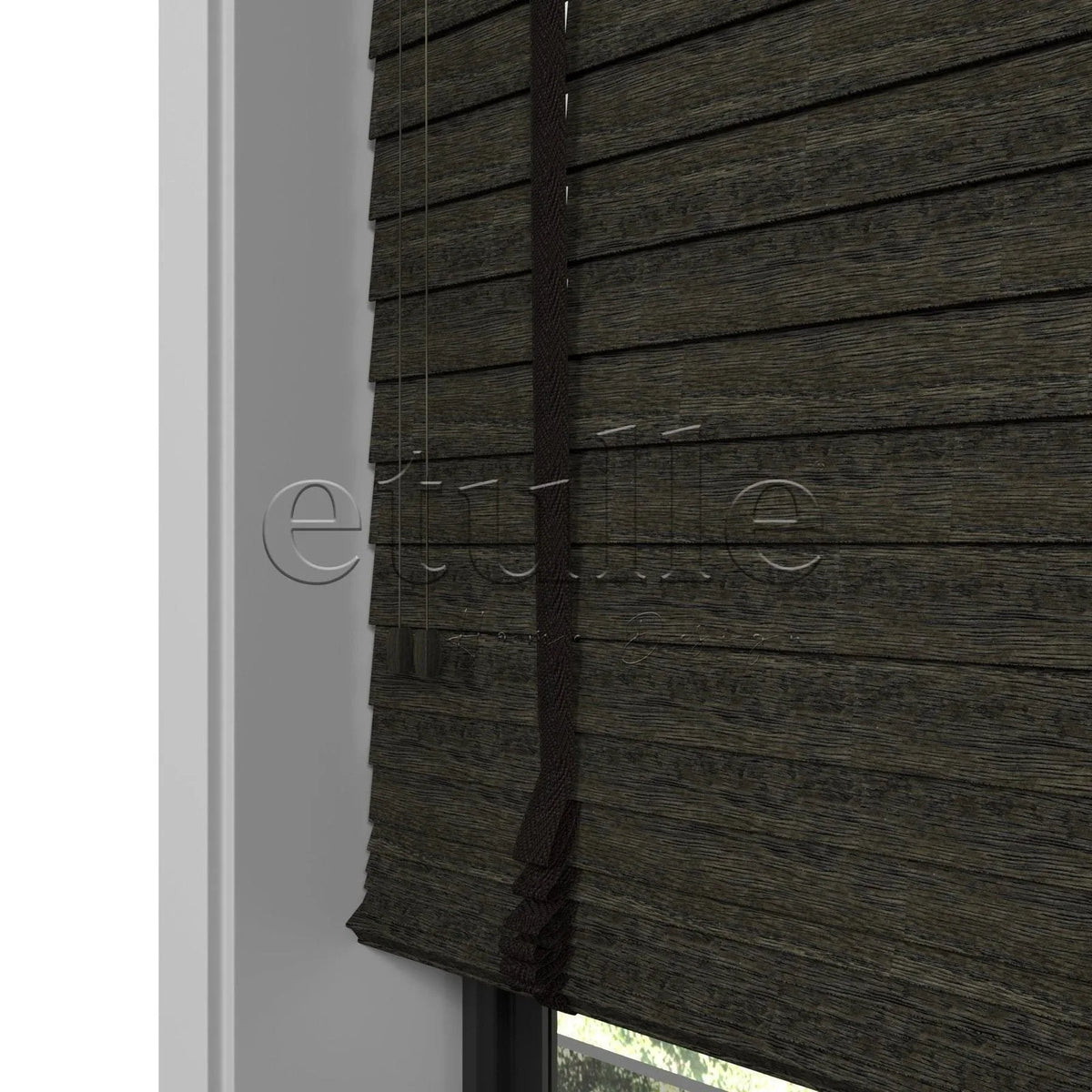 50 MM Ahşap Jaluzi Dark Olive Desenli