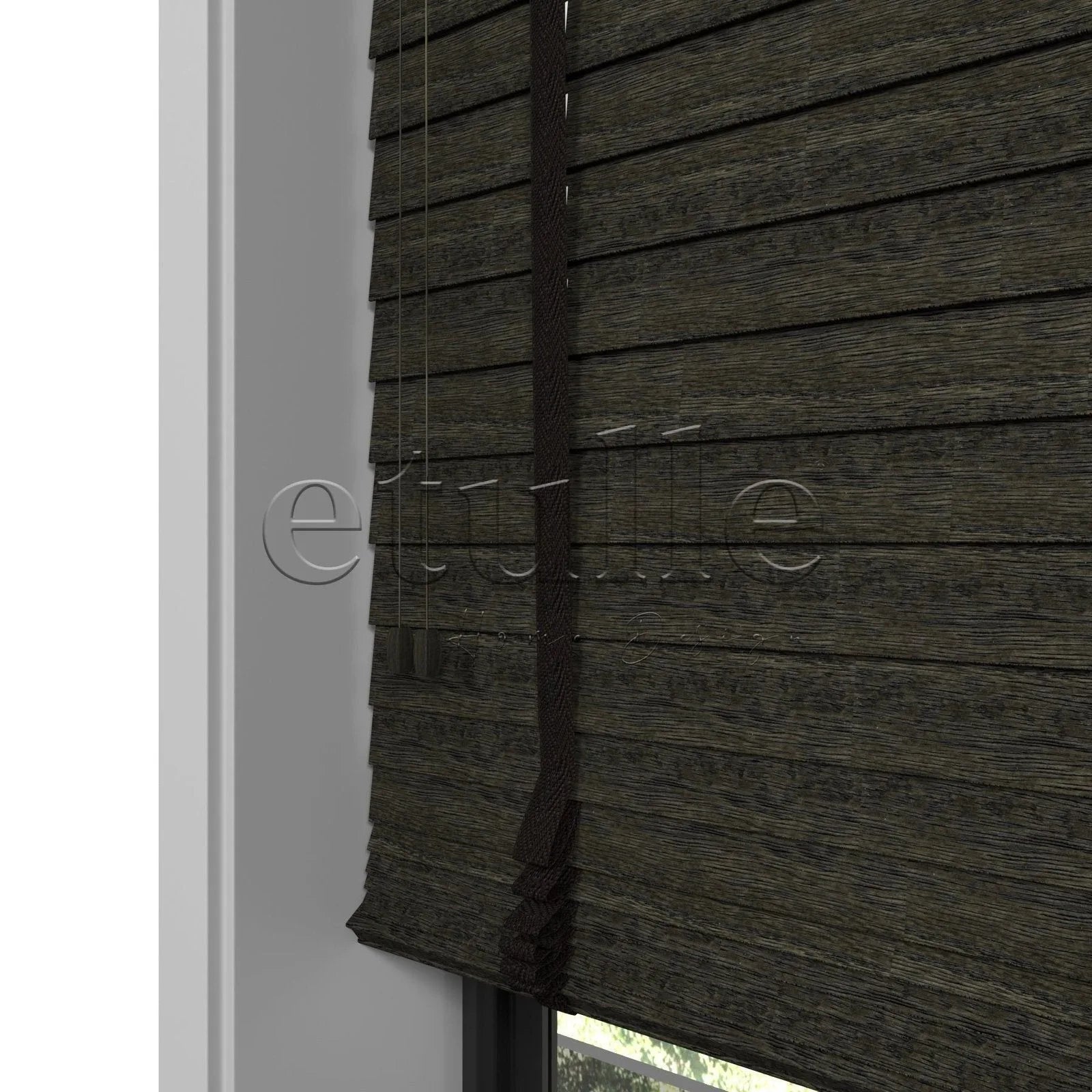 50 MM Ahşap Jaluzi Dark Olive Desenli