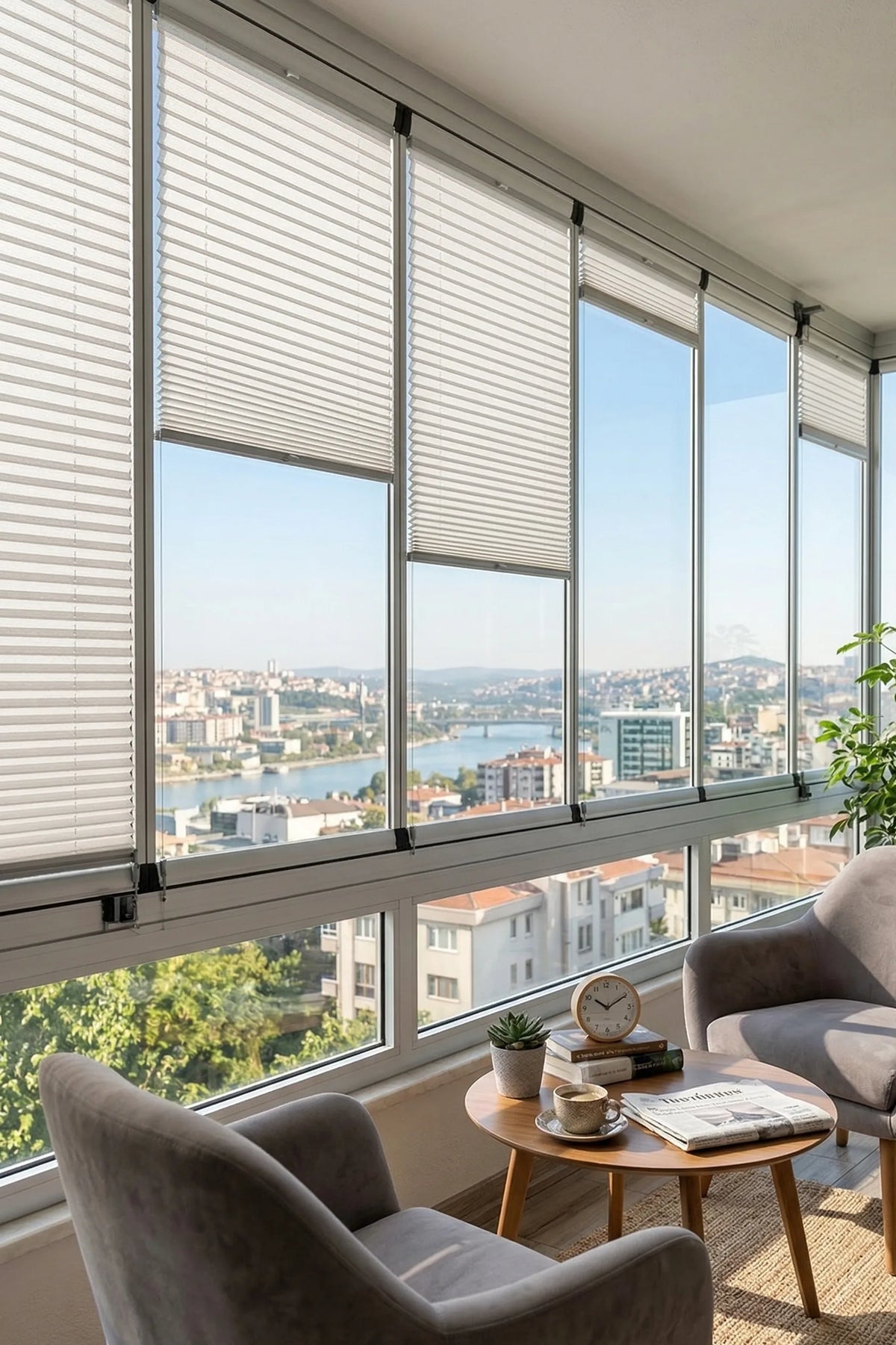 16MM Açık Gri̇ Bursa Plise Perde