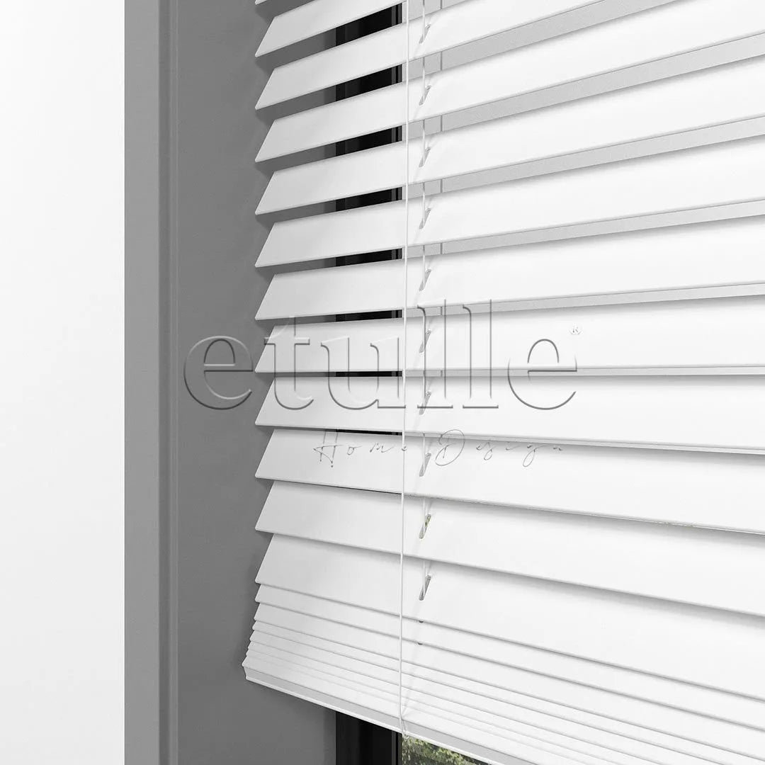 25 MM BASSWOOD Beyaz Ahşap Jaluzi