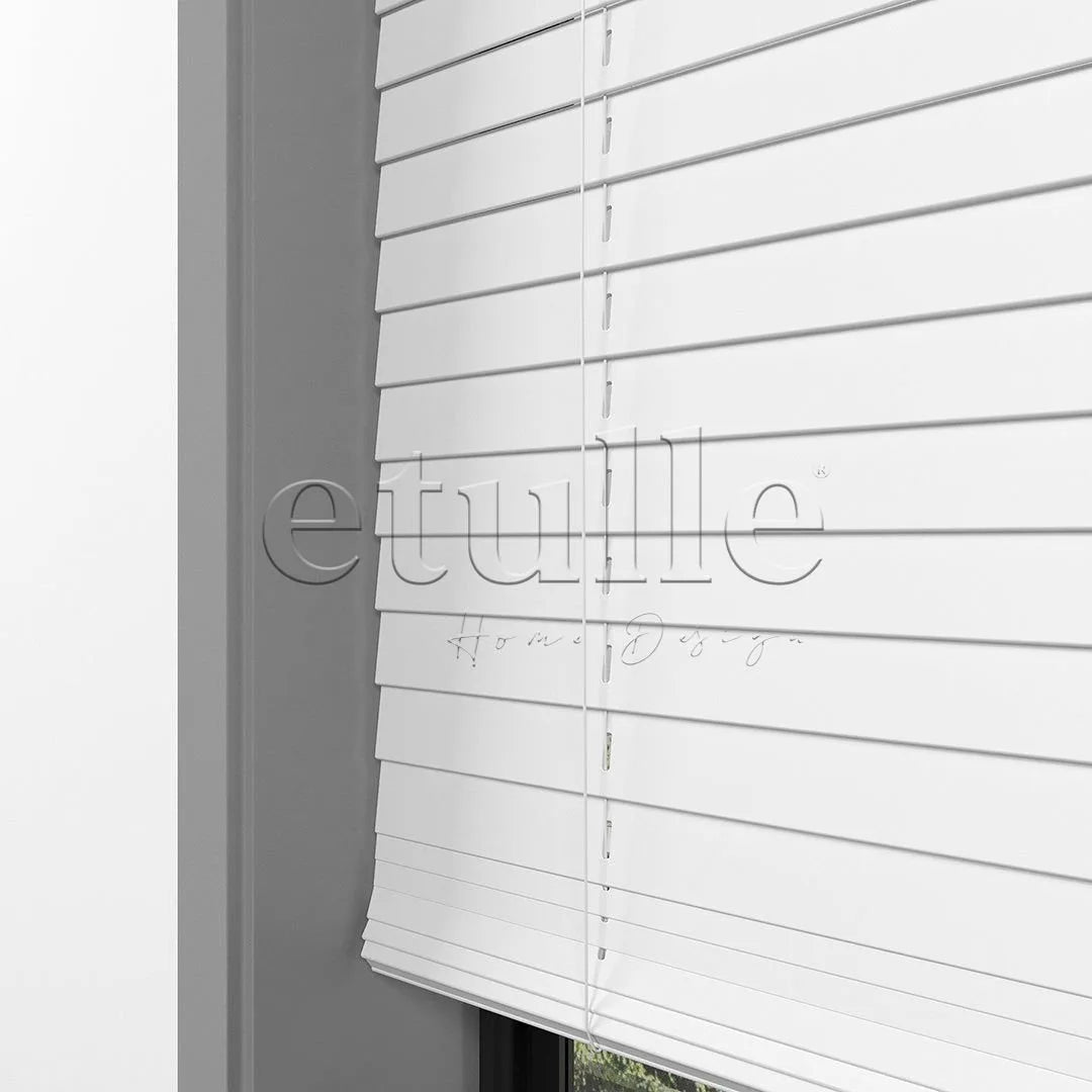 25 MM BASSWOOD Beyaz Ahşap Jaluzi