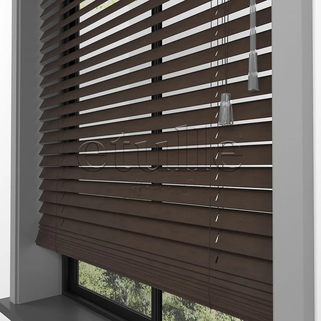 25 MM BASSWOOD Ceviz Walnut Ahşap Jaluzi