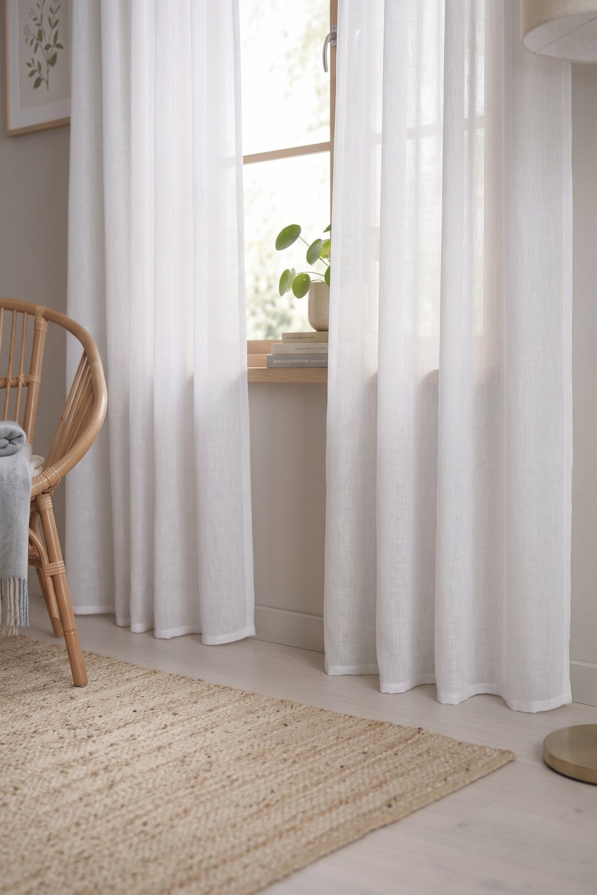 Outlet Lina Beyaz İnce Dokulu Krep Tül Perde Hazır Ölçü 100x230