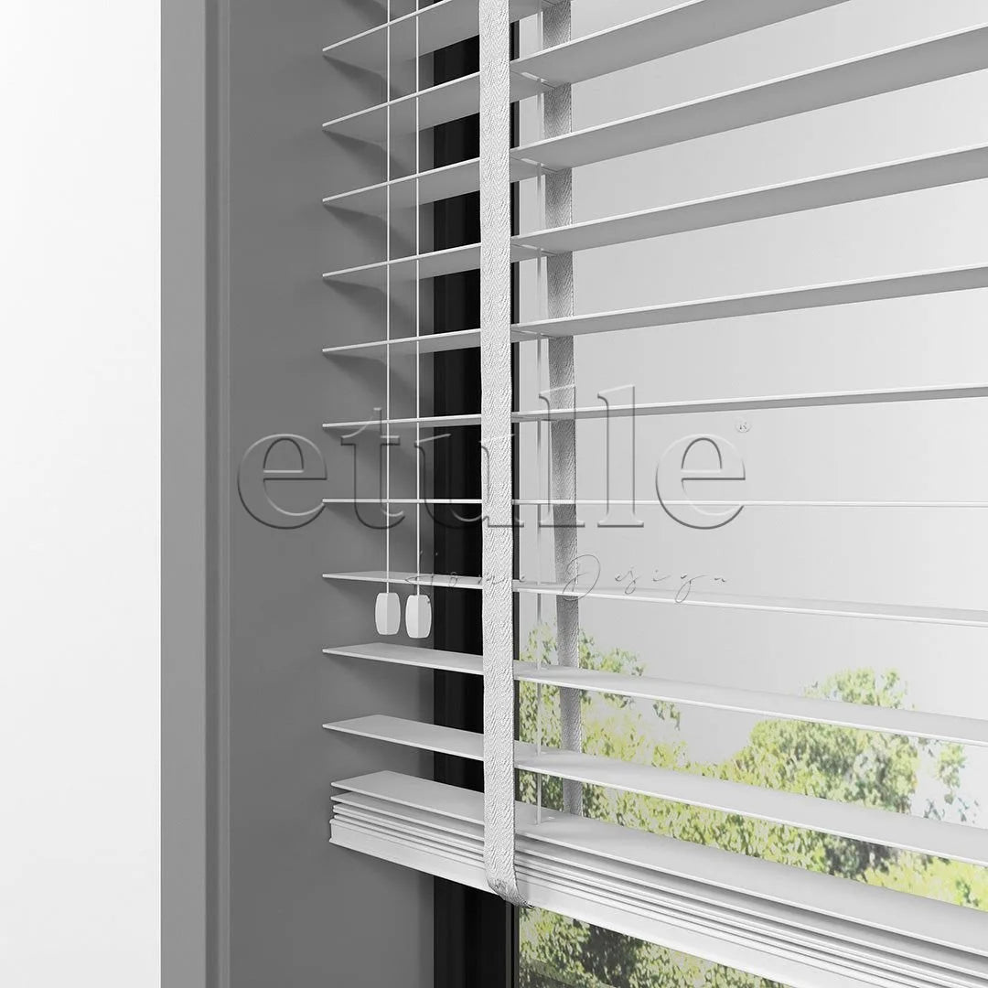 35 MM BASSWOOD Beyaz Ahşap Jaluzi