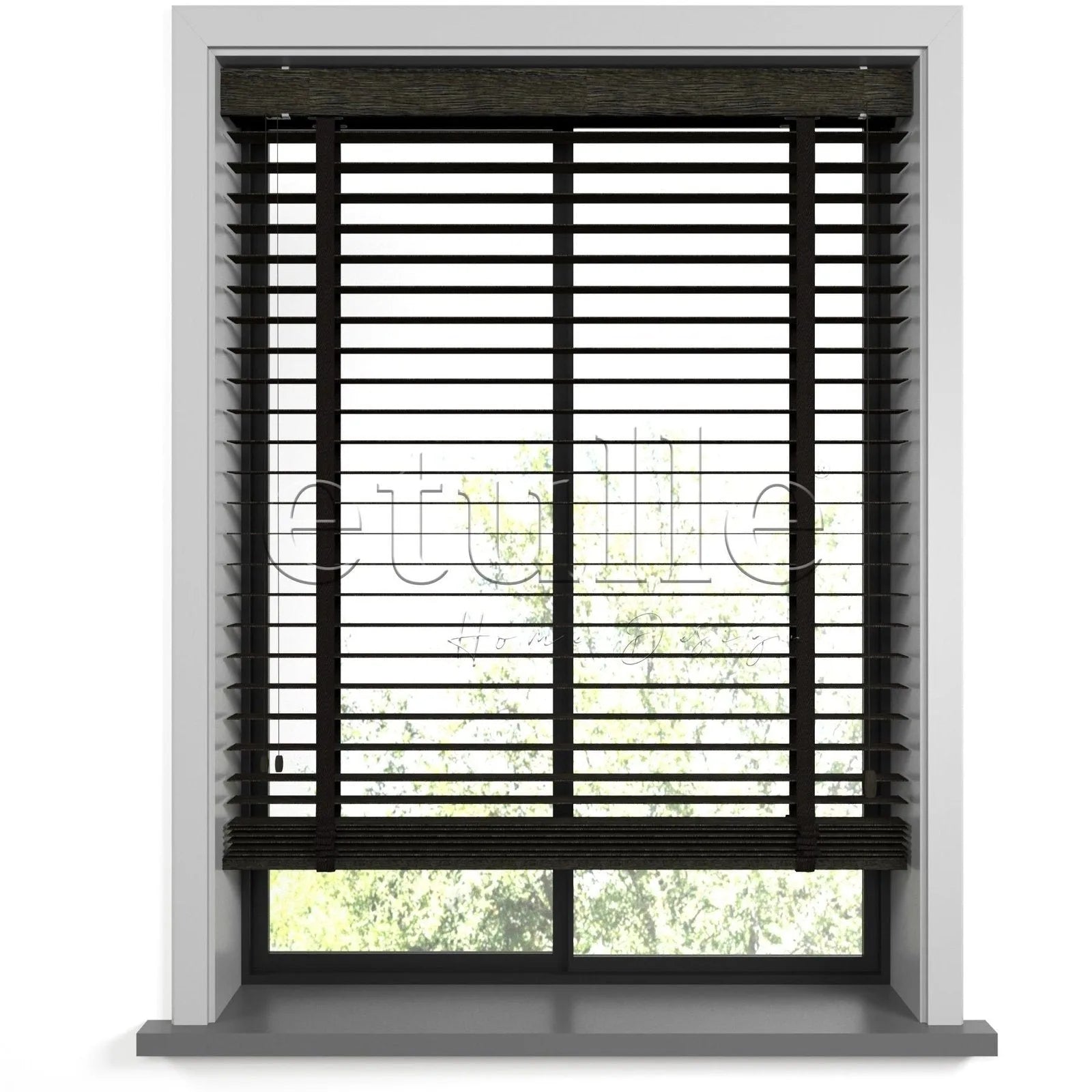 50 MM Ahşap Jaluzi Dark Olive Desenli