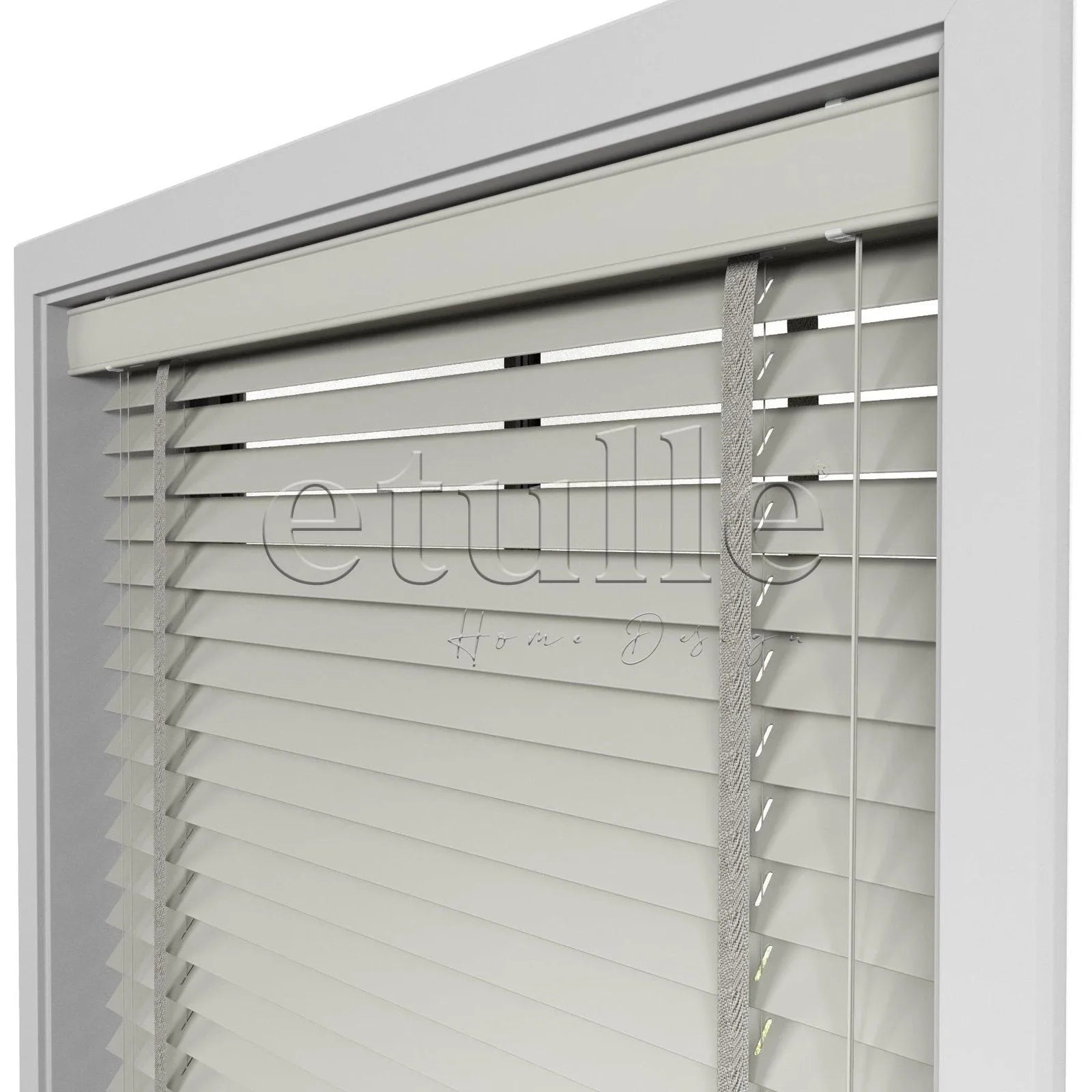 50 MM Gerçek Ahşap Jaluzi Taş Rengi