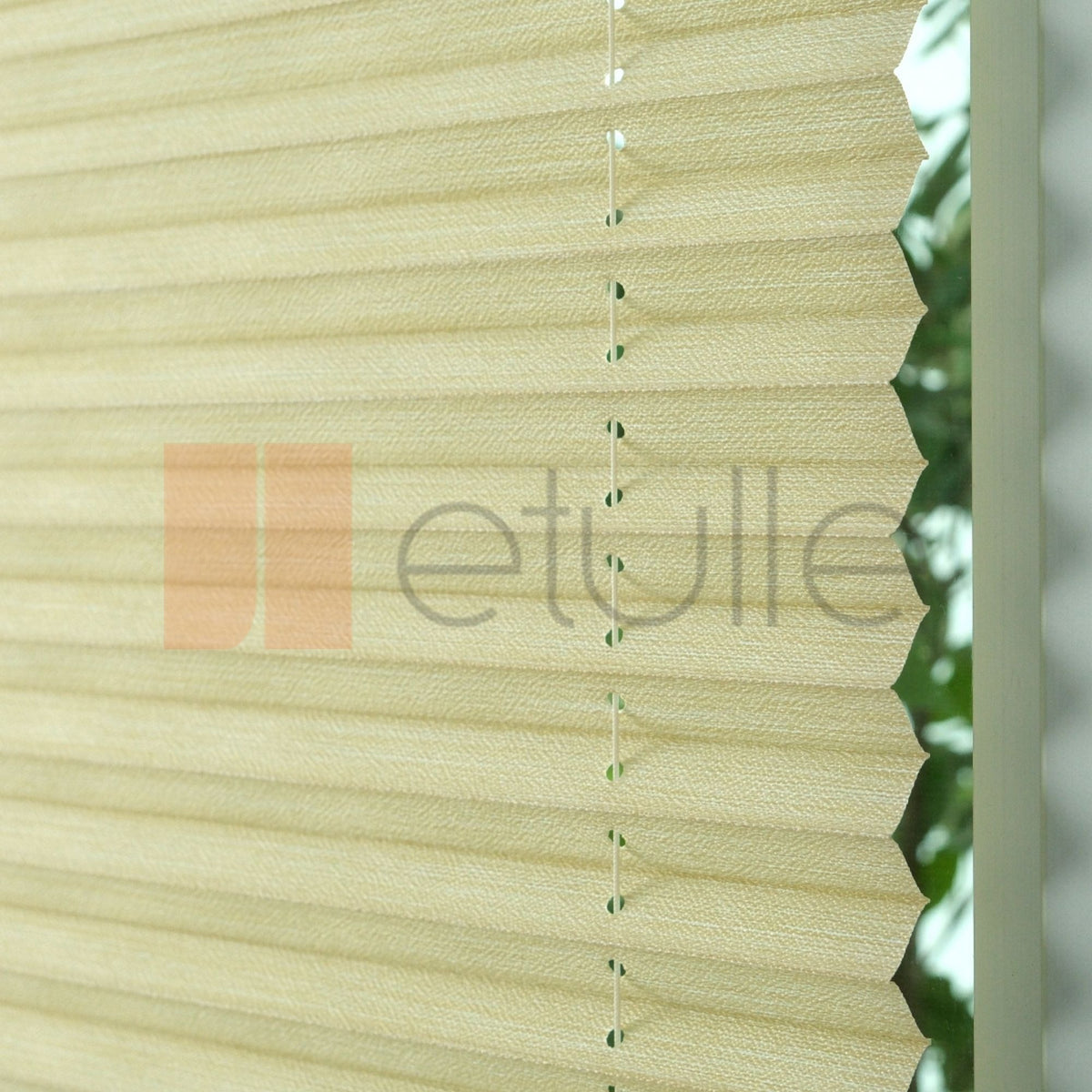 16MM Krem Bambu Plise Perde