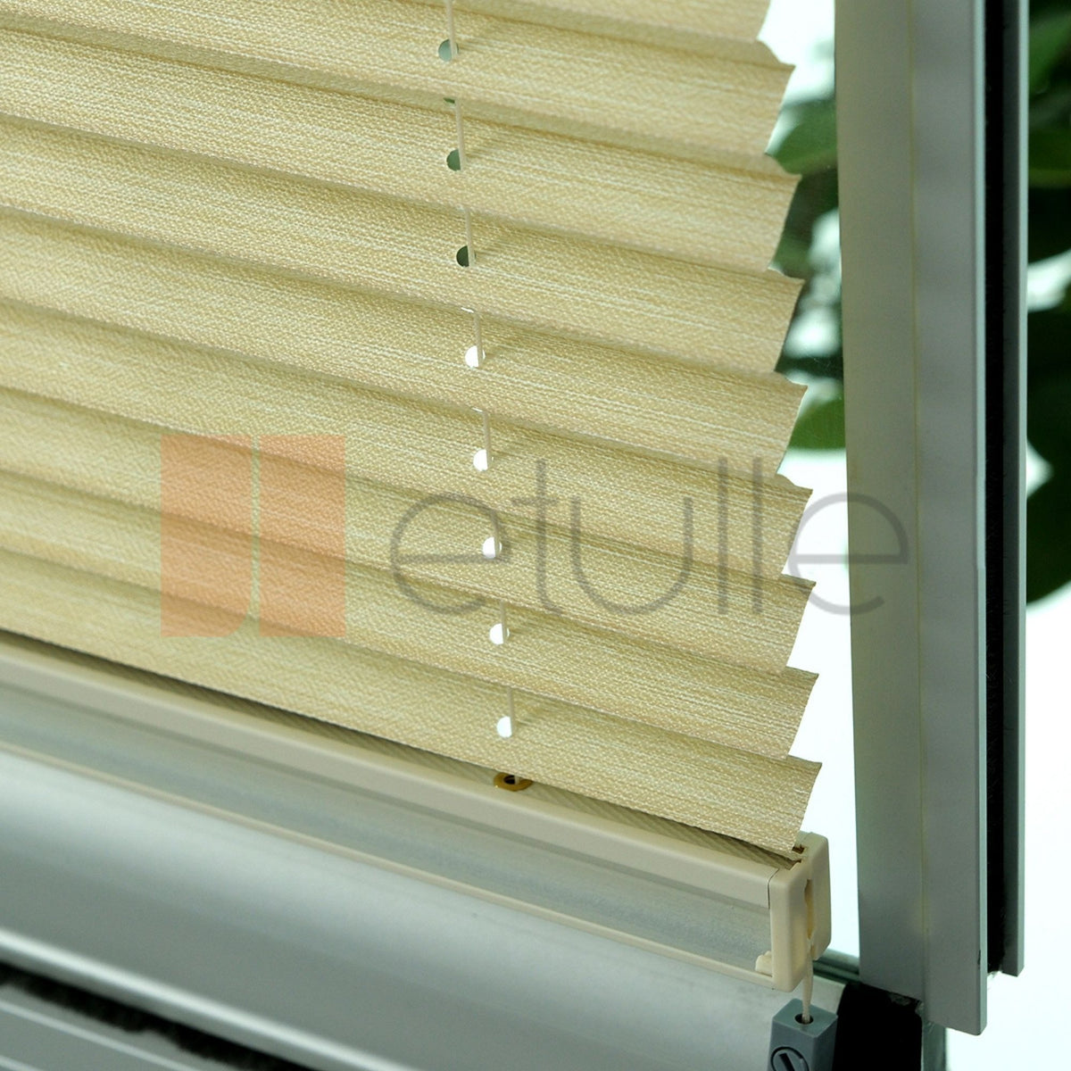 16MM Krem Bambu Plise Perde