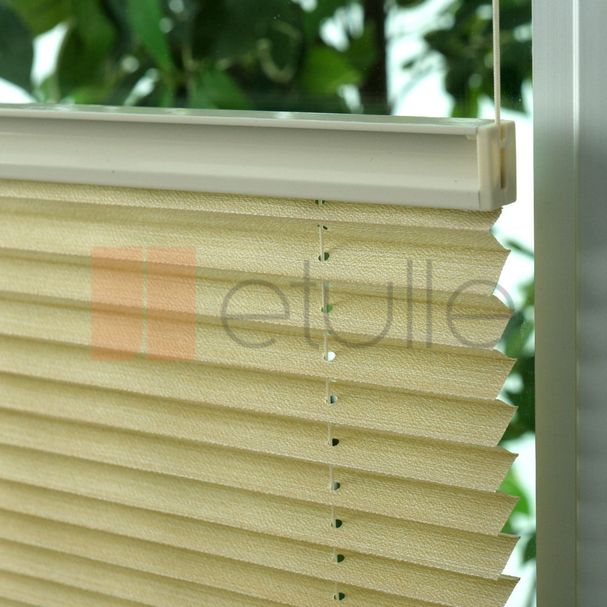 16MM Krem Bambu Plise Perde