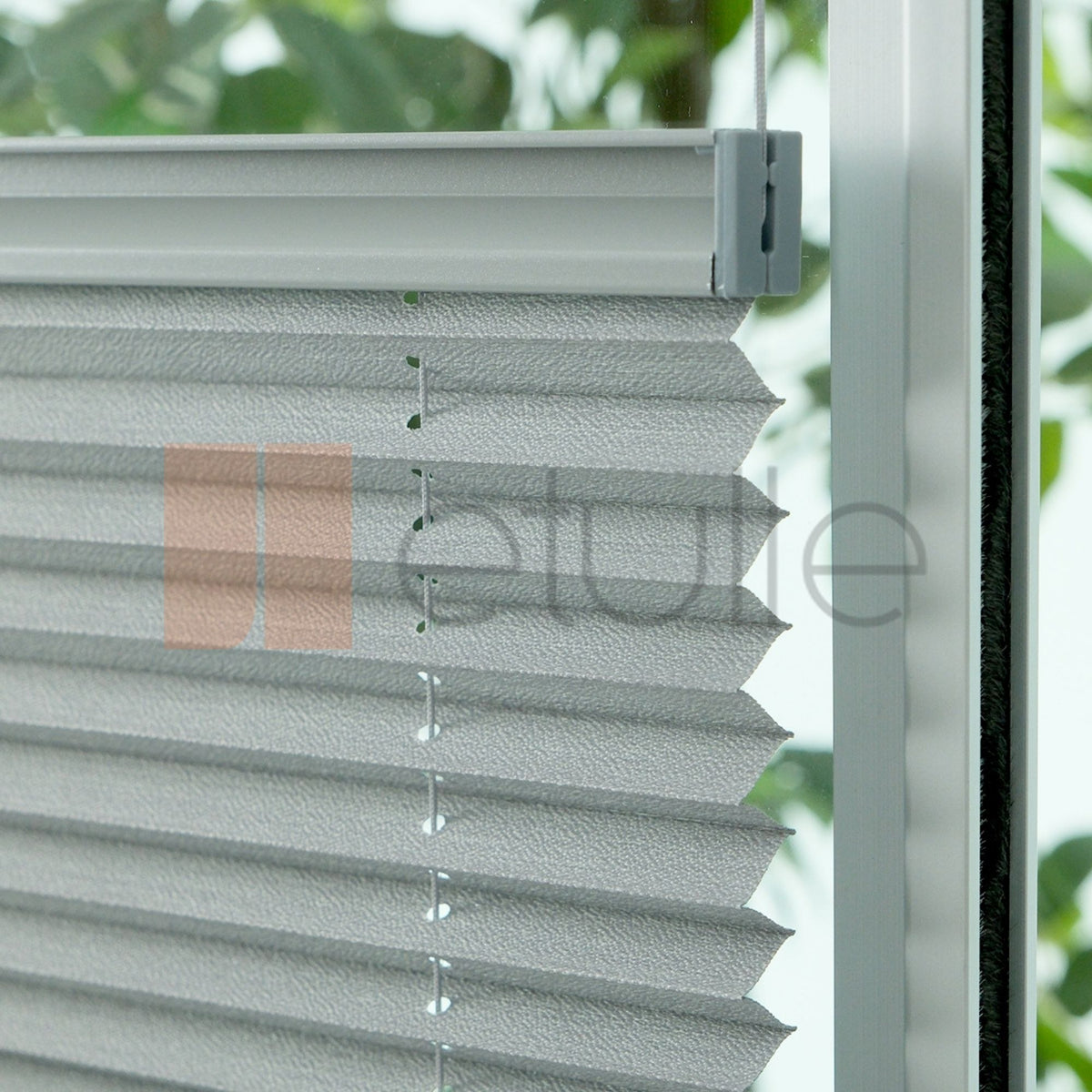 16MM Gri̇ Bambu Plise Perde