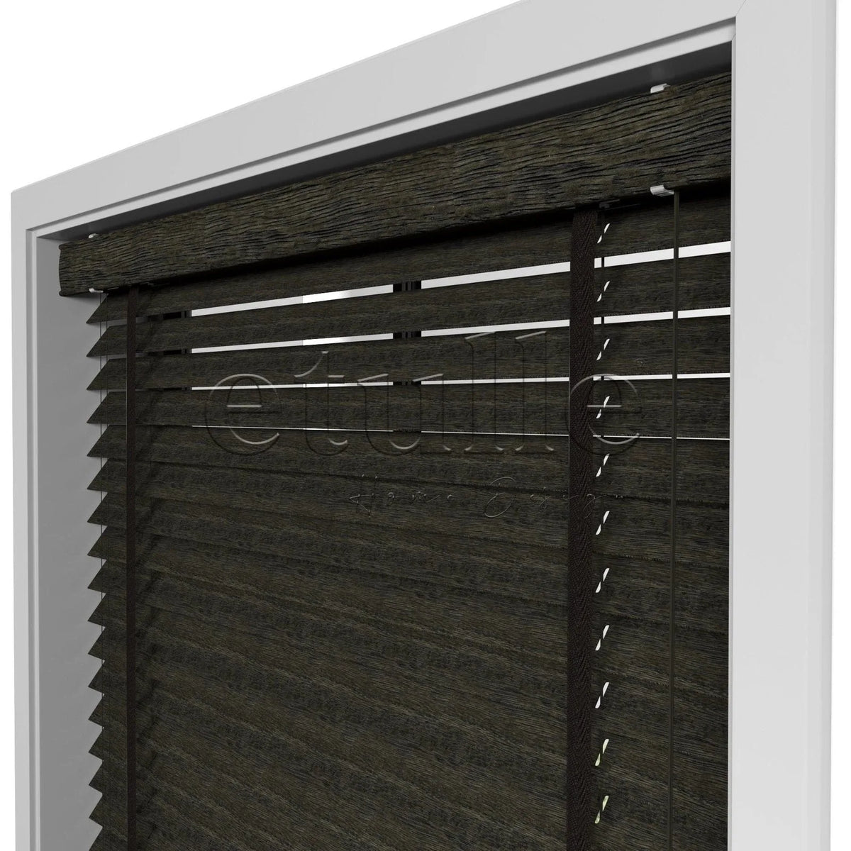 50 MM Ahşap Jaluzi Dark Olive Desenli