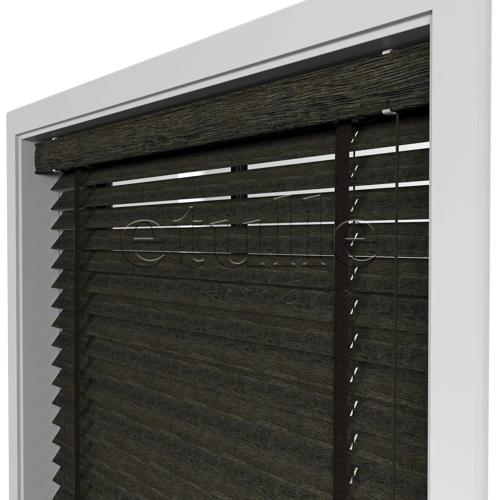 50 MM Ahşap Jaluzi Dark Olive Desenli