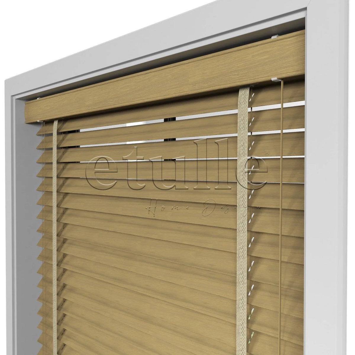 50 MM Gerçek Ahşap Jaluzi  Meşe Desenli