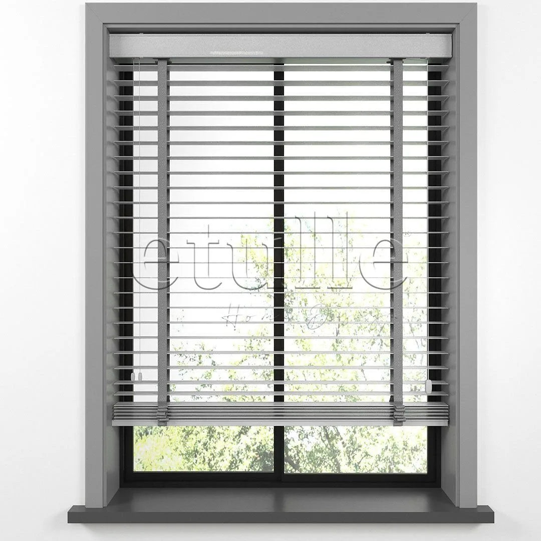 50 MM BASSWOOD Gri Ahşap Jaluzi