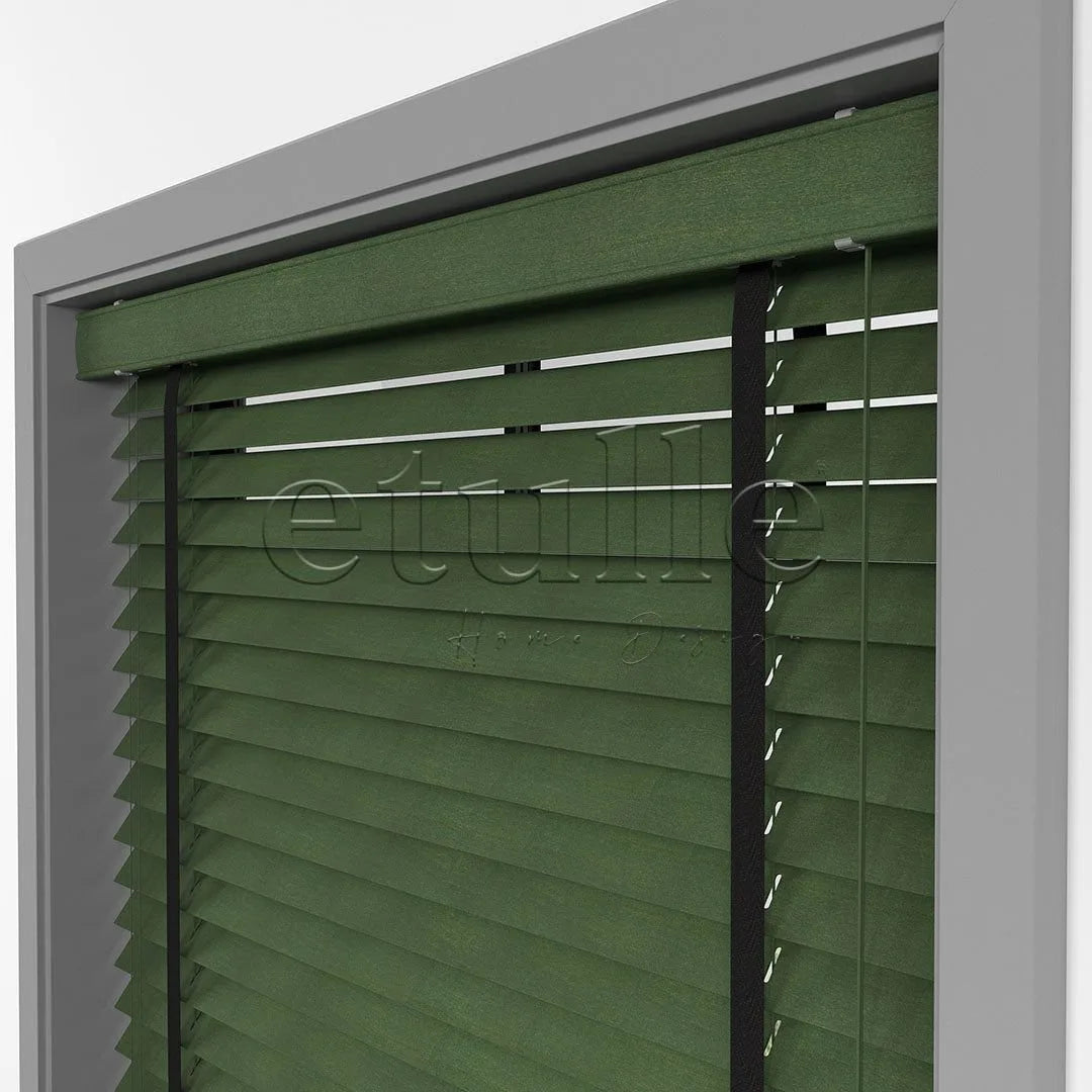 50 MM BASSWOOD Yeşil Ahşap Jaluzi