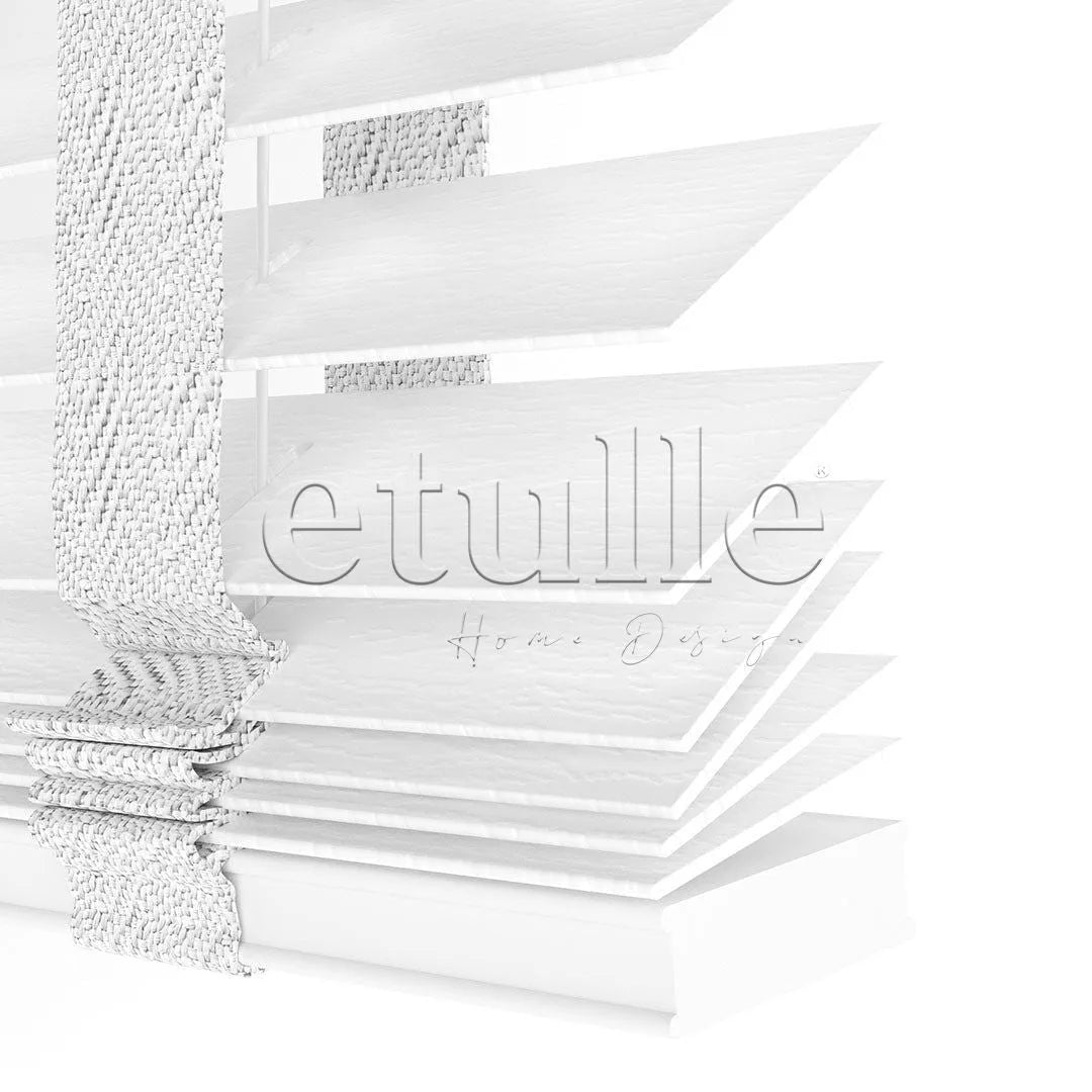 50 MM FOAMWOOD Snow Beyaz Ahşap Jaluzi