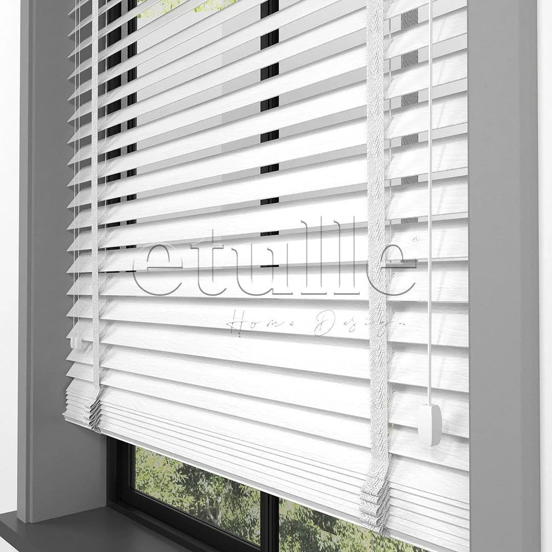 50 MM FOAMWOOD Snow Beyaz Ahşap Jaluzi