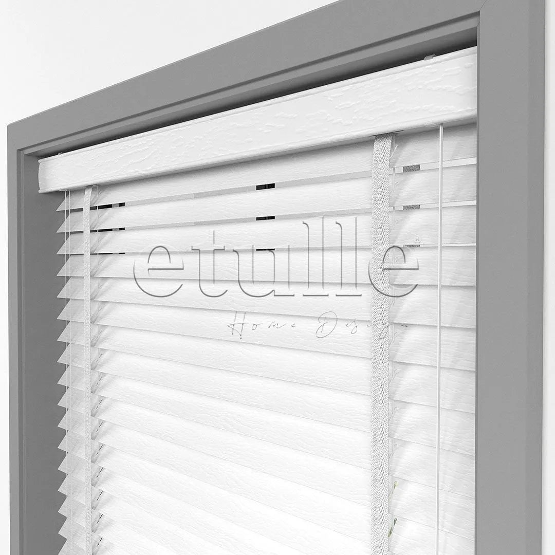 50 MM FOAMWOOD Snow Beyaz Ahşap Jaluzi
