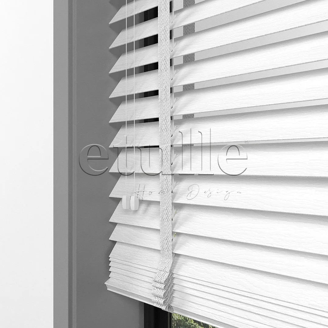 50 MM FOAMWOOD Snow Beyaz Ahşap Jaluzi