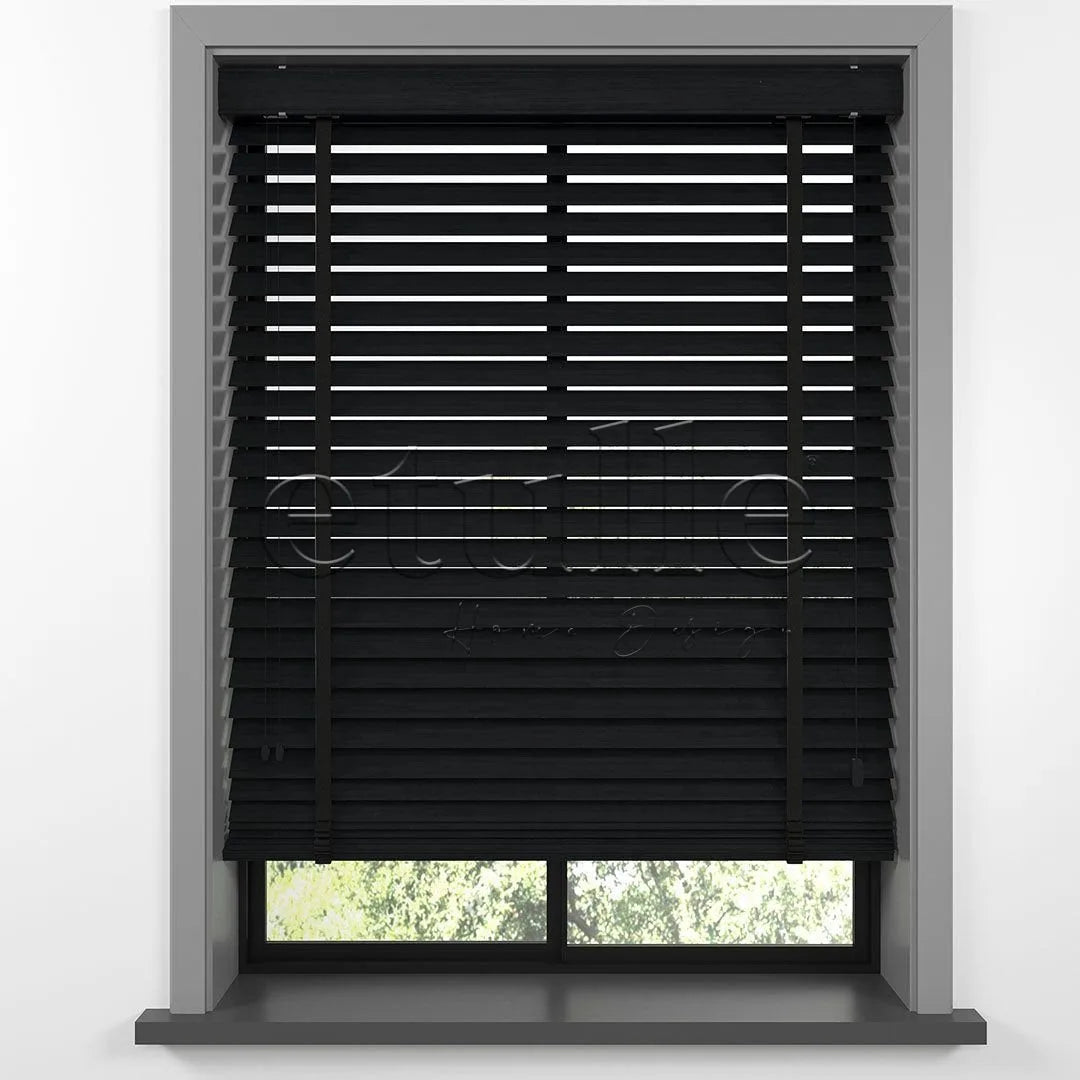 50 MM LUXURY WOOD Charcoal Ahşap Jaluzi