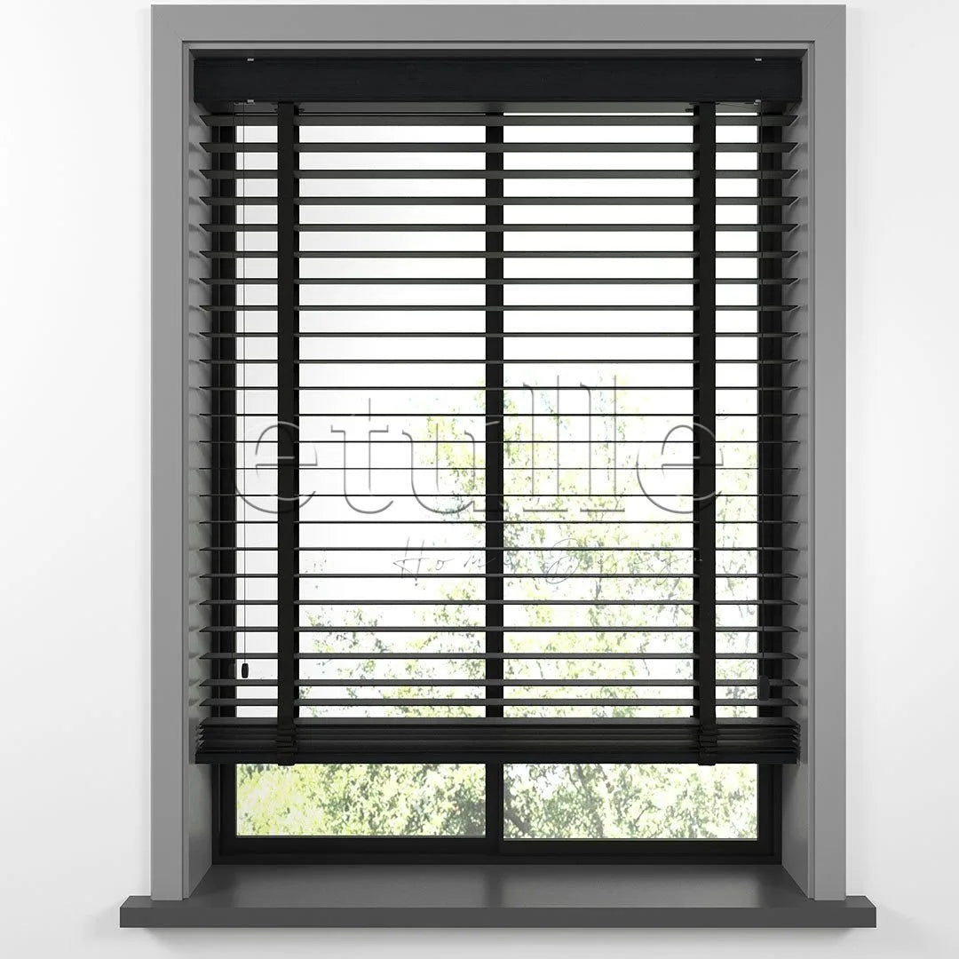 50 MM LUXURY WOOD Charcoal Ahşap Jaluzi