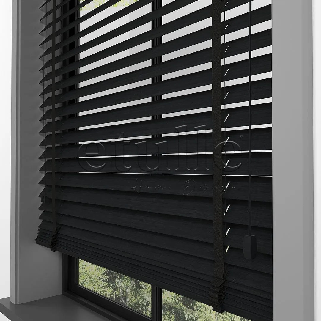50 MM LUXURY WOOD Charcoal Ahşap Jaluzi
