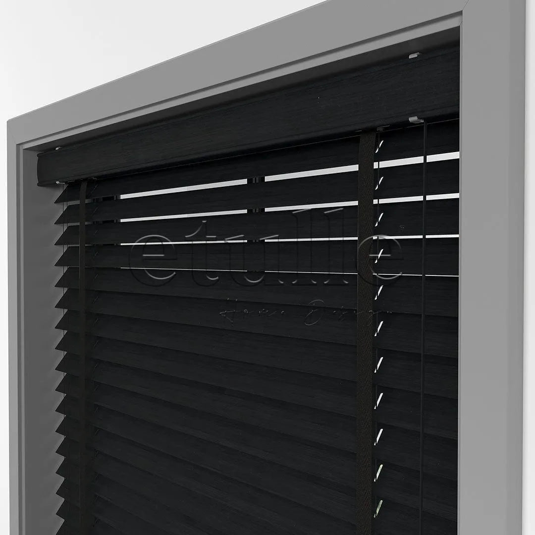 50 MM LUXURY WOOD Charcoal Ahşap Jaluzi