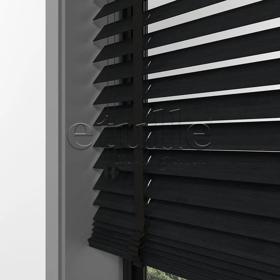 50 MM LUXURY WOOD Charcoal Ahşap Jaluzi