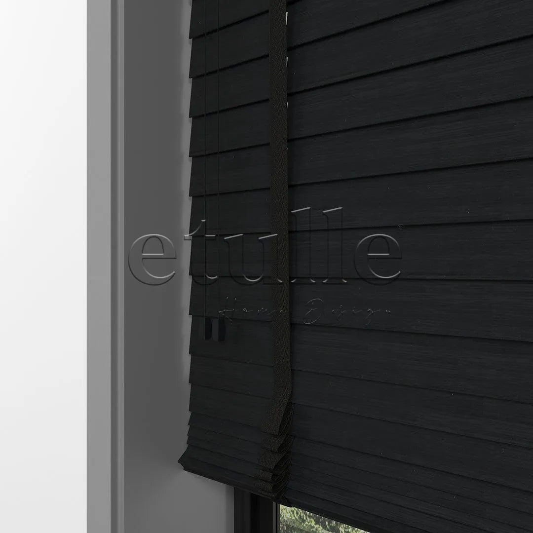 50 MM LUXURY WOOD Charcoal Ahşap Jaluzi