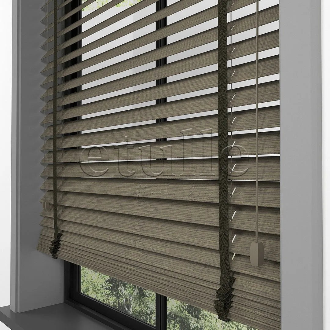 50 MM LUXURY WOOD Khaki Ahşap Jaluzi