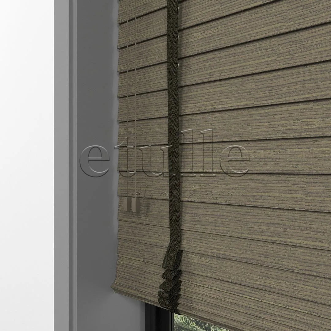 50 MM LUXURY WOOD Khaki Ahşap Jaluzi