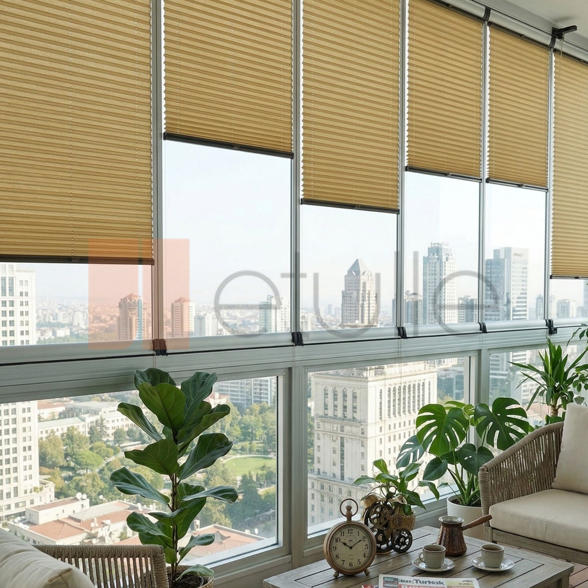 16MM Kahve Mani̇sa Plise Perde
