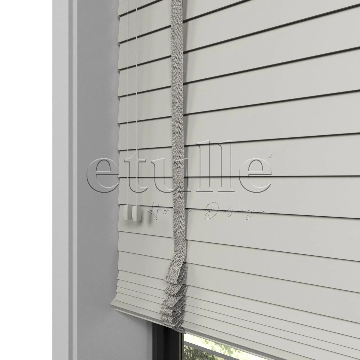 50 MM Gerçek Ahşap Jaluzi Taş Rengi
