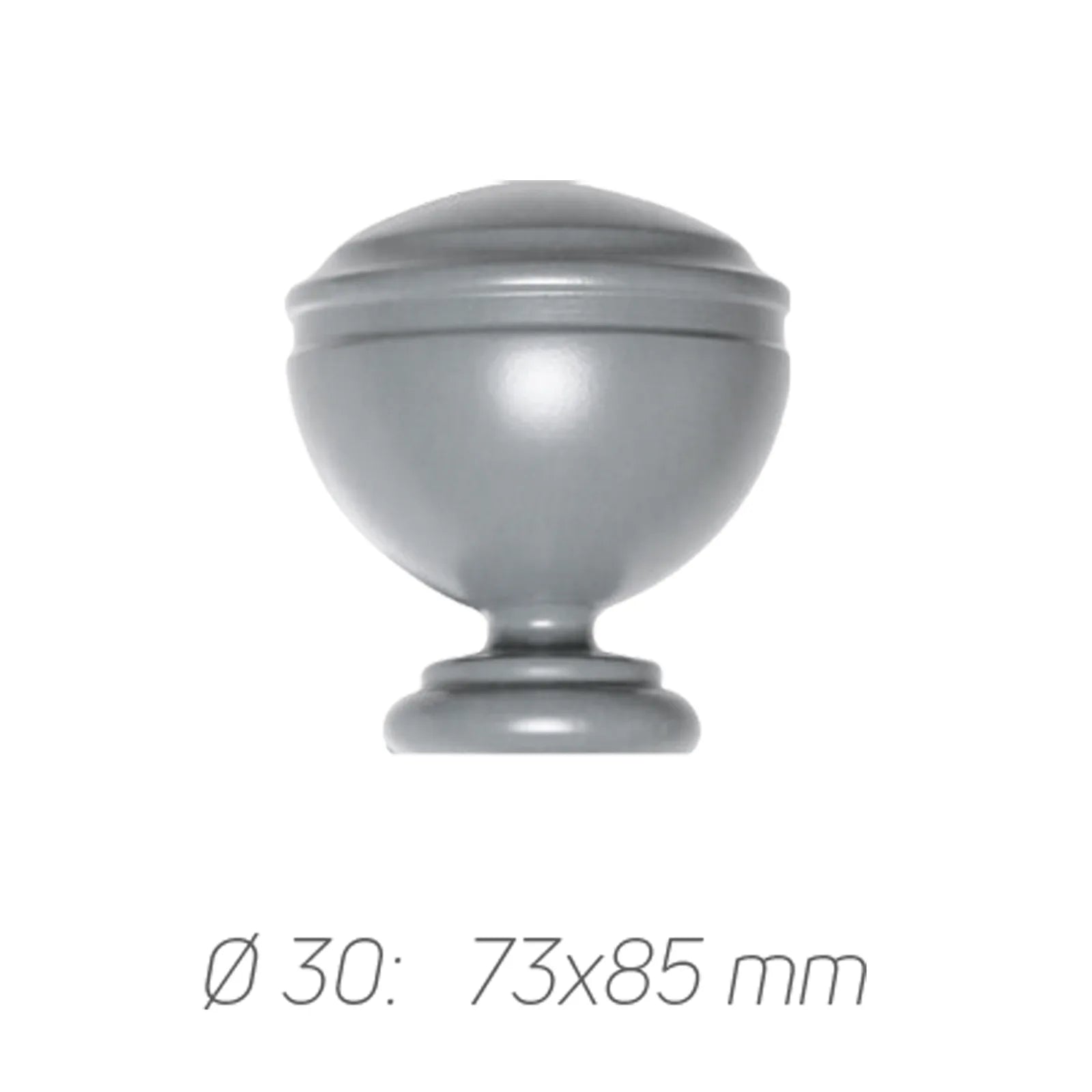 Rustik Perde Borusu 30 mm - Gri-Renk - Kubbe