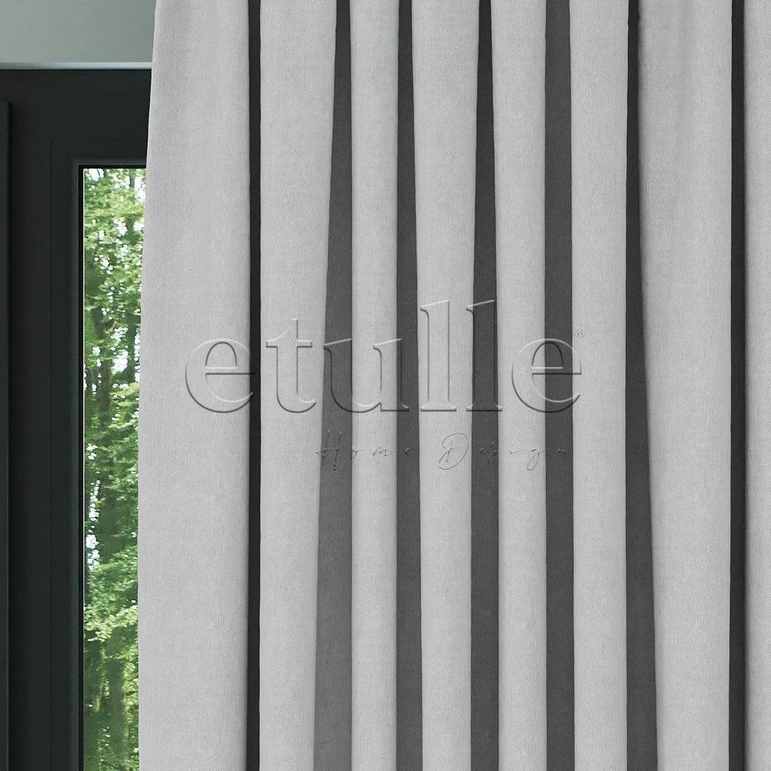 Açık Gri Naturel Keten Fon Perde | Casual