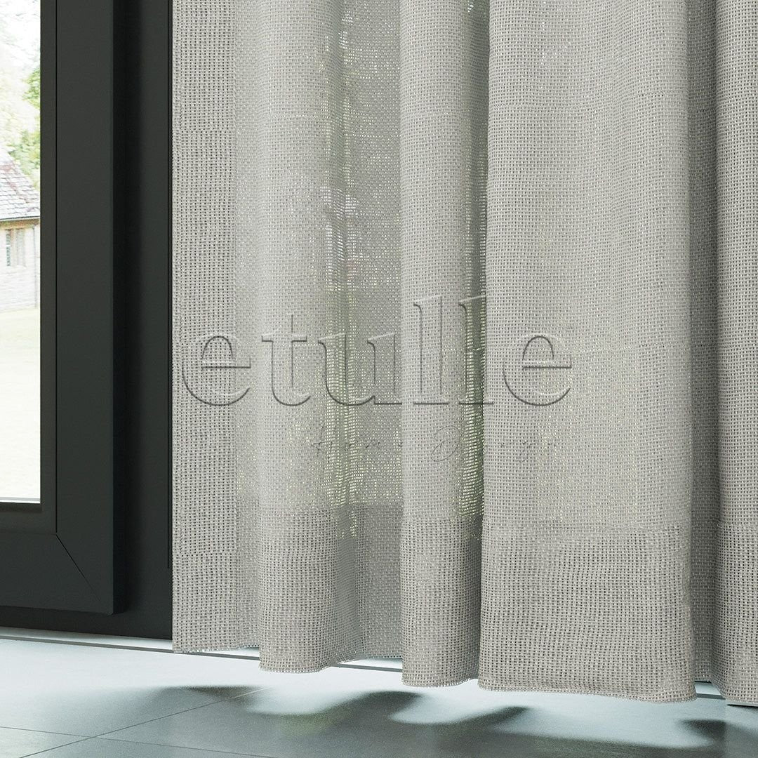 Light Stone Color Bright Plain Textured Tulle Curtain | Jasper