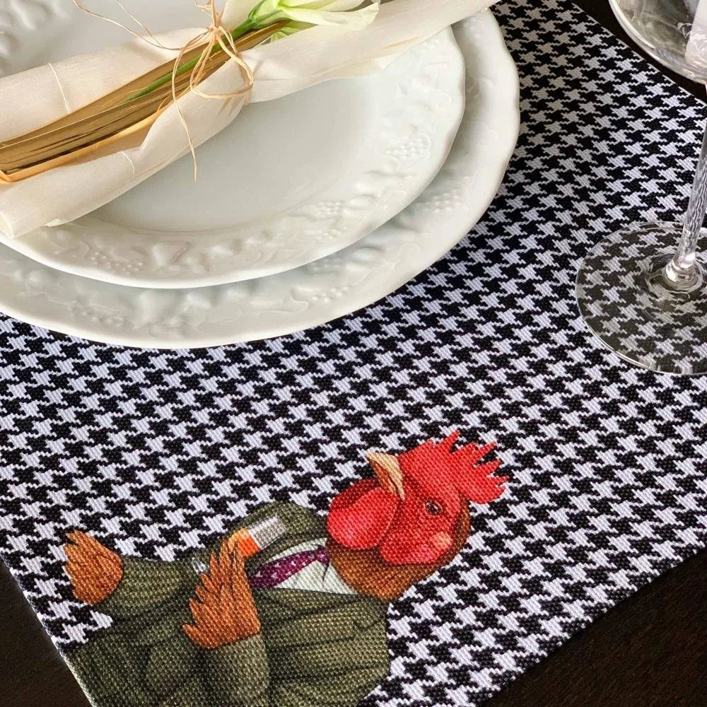 Animals Kumaş Amerikan Servis 4'lü Set - 35X50