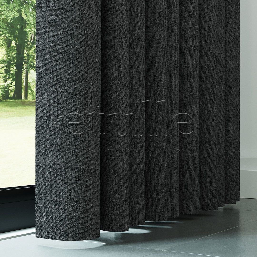 Anthracite Luxury Chenille Blackout Curtains | Twine