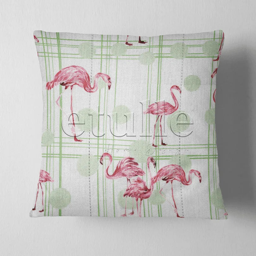 Baskılı Kırlent | Flamingo Soft
