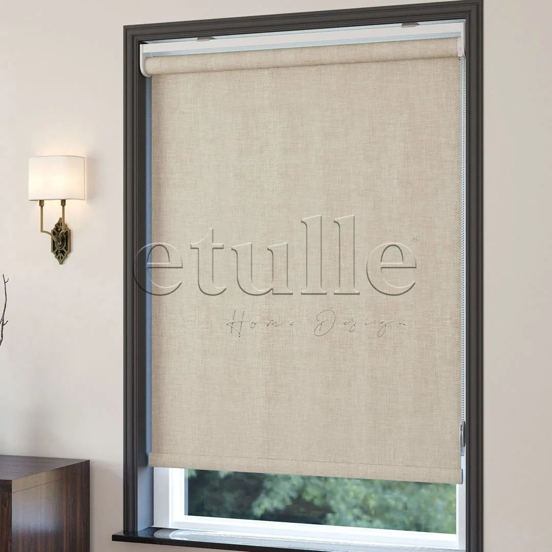 Bej Blackout Keten Stor Perde | Fiorella