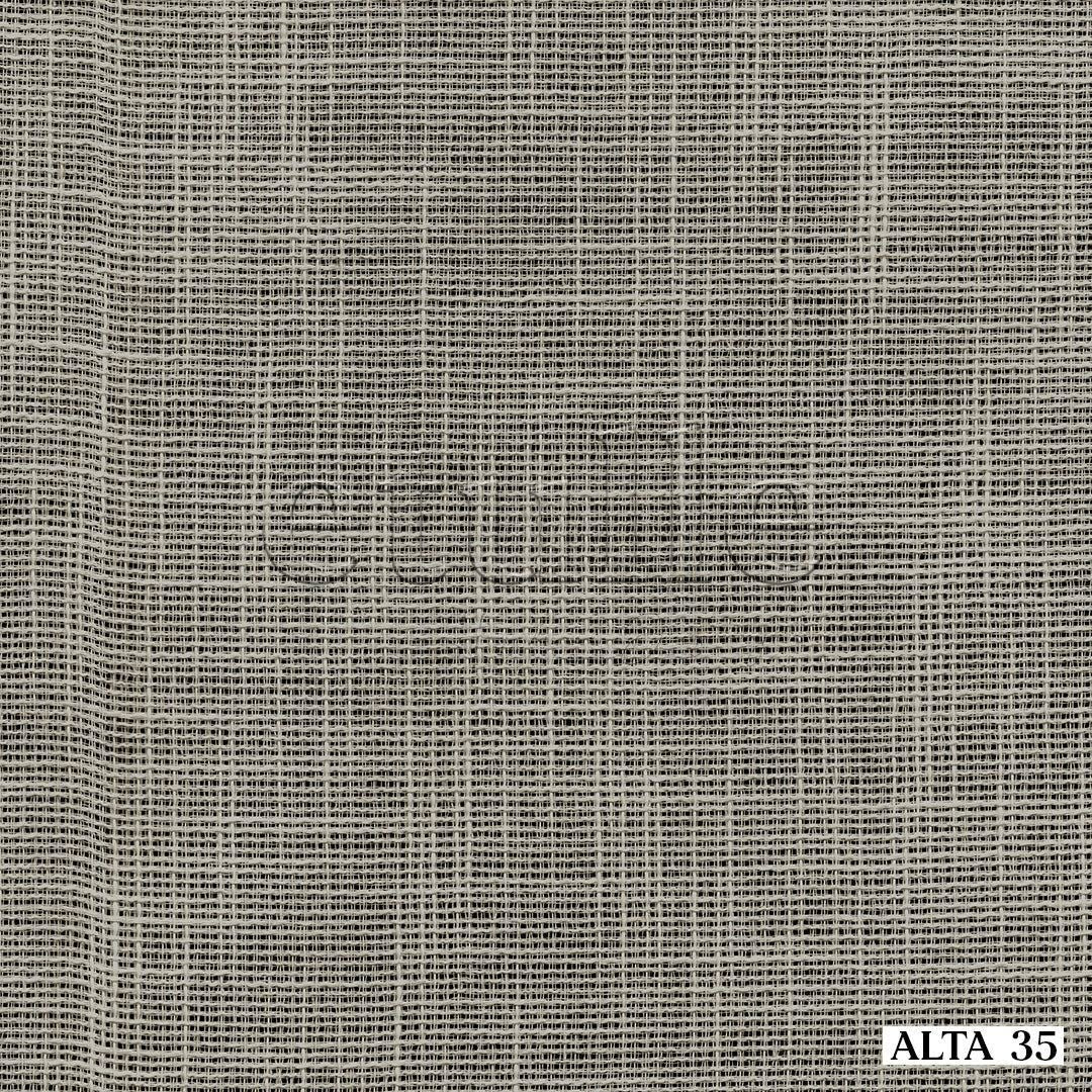 Beige Rattan Pattern Thick Linen Drape Sheer Curtain | Alta