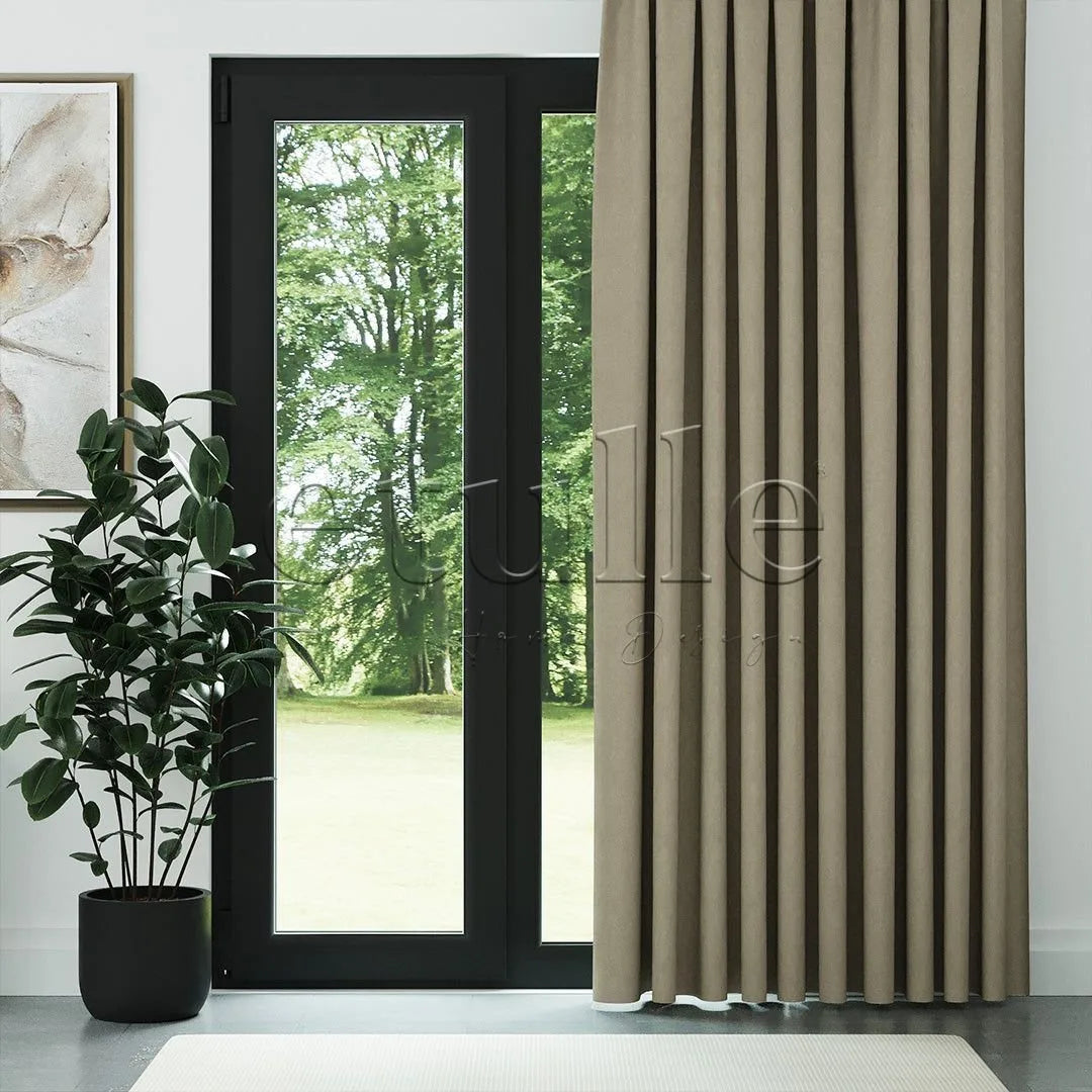 Bej Naturel Keten Fon Perde | Casual